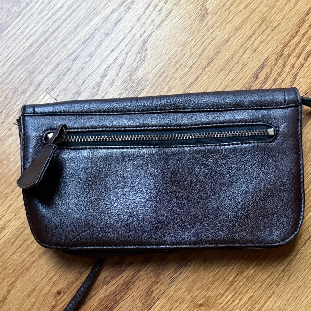 Vintage Pappagallo Small Dark Brown Leather Purse
